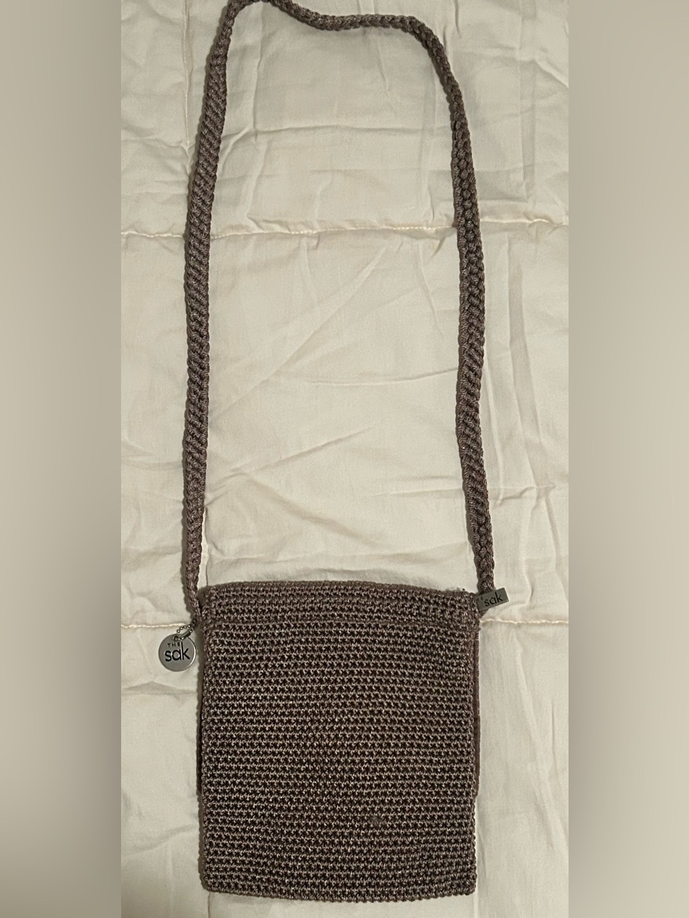 The Sak Brown Crochet Crossbody Bag with Braided Strap - Picture 3 of 8